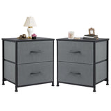 JHK Nightstand with 2 Fabric Drawers – Bedroom Storage & Side Table