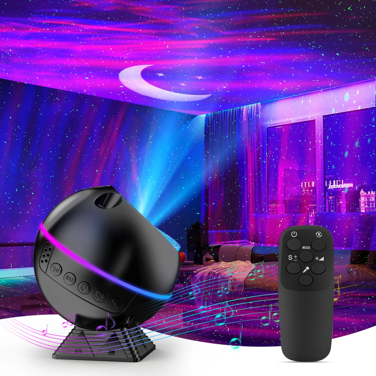 StarrySky Galaxy Projector with LED Nebula & Remote Control