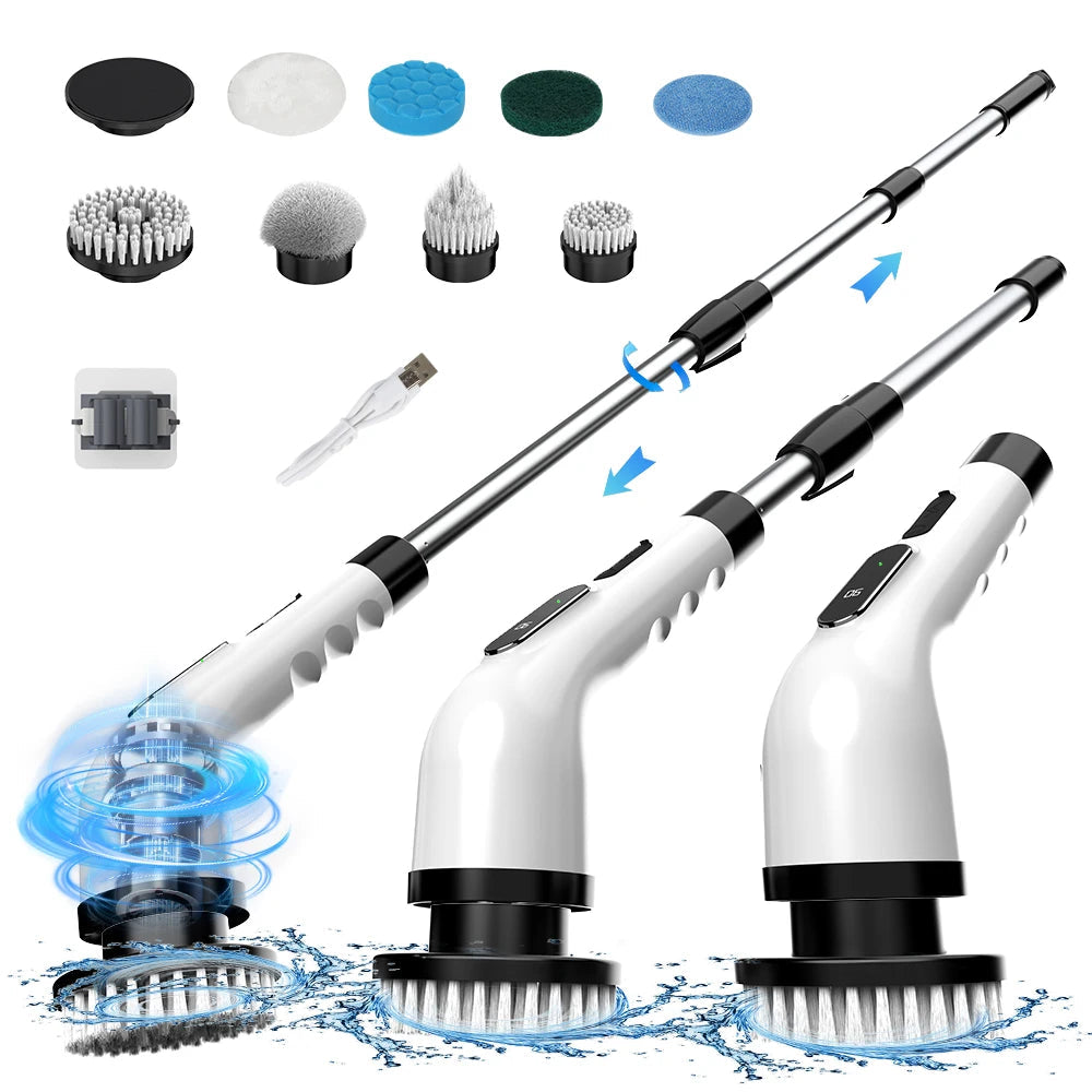 Electric cleaning brush 9 in 1 multifunctional wireless